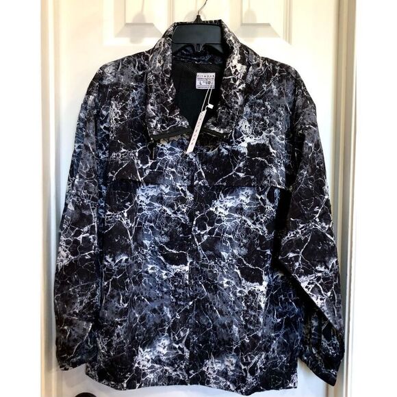 FITWEAR - 🎉HP🎉NWT -L Sz L (10) The Lush Windbreaker/Full Zip/Black/White Marbled - Picture 2 of 16